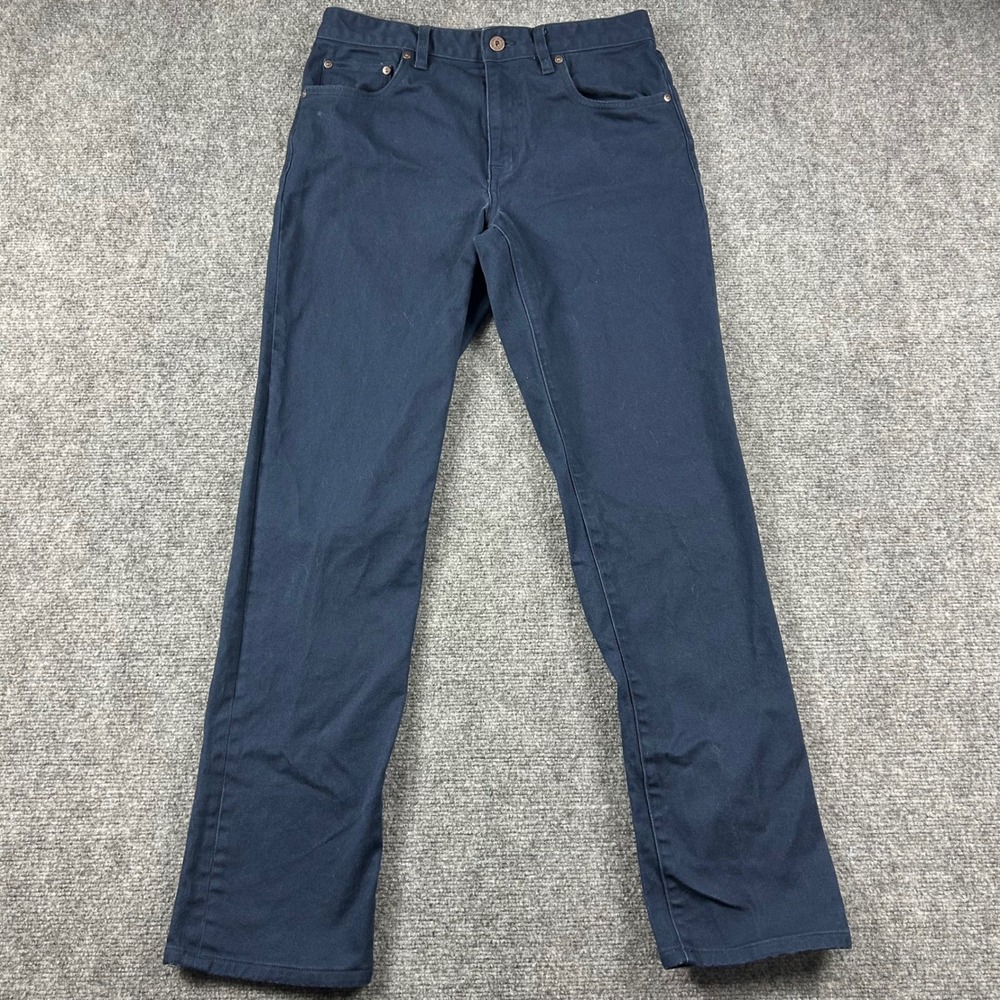 Best Made Co Pants Mens 31x32 Navy Blue Twill 5-Pocket Straight Leg Stretch